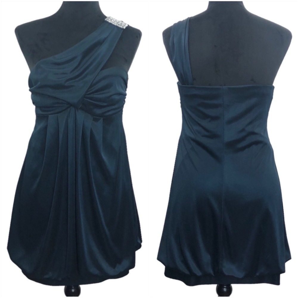 Vintage 90s Y2K Teeze Me Dark Blue Cocktail Dress